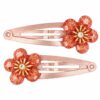 Haarspeld Klikklak 5cm - Bloem - Glitter Steentjes - Bruin - 2 Stuks