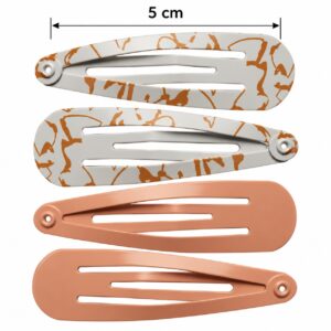 klikklak-haarspeldjes-5cm-fantasieprint-roze wit Klikklak Haarspeldjes 5cm - Fantasieprint - Roze Wit - 4 Stuks
