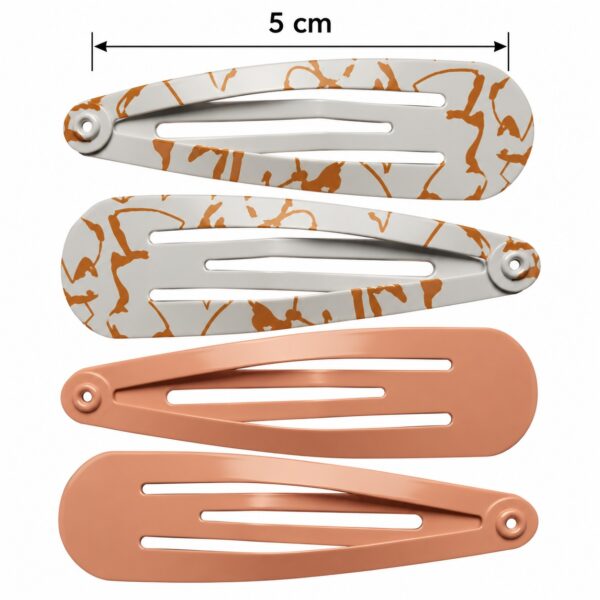 Klikklak Haarspeldjes 5cm - Fantasieprint - Roze Wit - 4 Stuks
