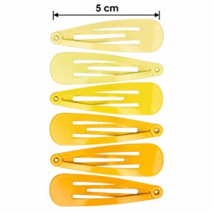 klikklak-haarspeldjes-5cm-geel-6stuks-van-Haarsoires Klikklak Haarspeldjes 5cm - Effen - Geel - 6 Stuks