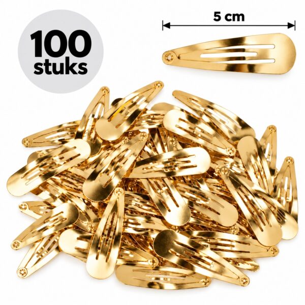klikklak-haarspeldjes-5cm-goud-100-stuks-van-Haarsoires DIY Klikklak Haarspeldjes 5cm – Metaal – Goud – 100 Stuks