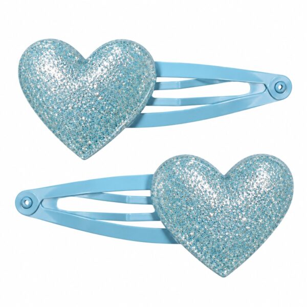klikklak-haarspeldjes-5cm-hartje-blauw-van-Haarsoires Klikklak Haarspeldjes 5cm - Hartje - Blauw - 2 Stuks