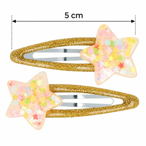 klikklak-haarspeldjes-5cm-ster-glitter-goud-van-Haarsoires1 Haarspeld Klikklak 5cm - Ster - Glitter - Goud - 2 Stuks