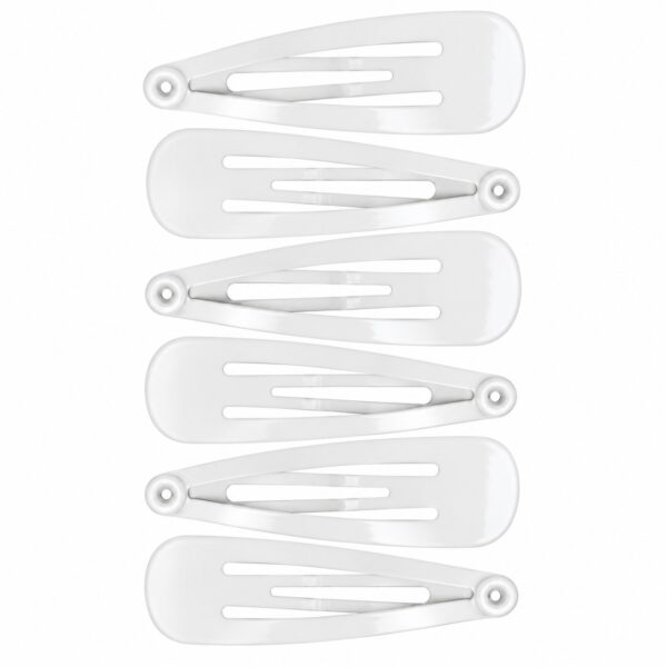 Klikklak Haarspeldjes 5cm - Effen - Wit - 6 Stuks