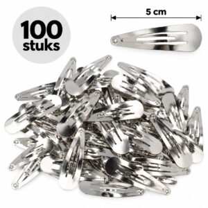 DIY Klikklak Haarspeldjes 5cm – Metaal – Zilver – 100 Stuks