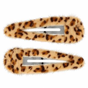 Haarspeld Klikklak 7cm - Panterprint - Bruin Lichtbruin - 2 Stuks