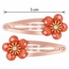 Haarspeld Klikklak 5cm - Bloem - Glitter Steentjes - Bruin - 2 Stuks