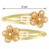 Haarspeld Klikklak 5cm - Bloem - Glitter Steentjes - Goud - 2 Stuks