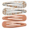 Klikklak Haarspeldjes 5cm - Fantasieprint - Roze Wit - 4 Stuks
