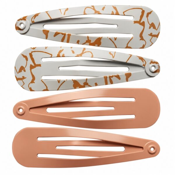 Klikklak Haarspeldjes 5cm - Fantasieprint - Roze Wit - 4 Stuks