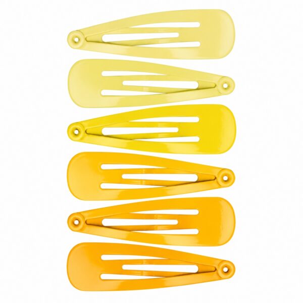 klikklak-haarspeldjes-geel-6stuks-van-Haarsoires Klikklak Haarspeldjes 5cm - Effen - Geel - 6 Stuks