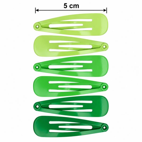 klikklak-haarspeldjes-groen-6stuks-van-Haarsoires Klikklak Haarspeldjes 5cm - Effen - Groen - 6 Stuks