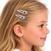 Haarspeld Klikklak 5cm - Vogel - Glitter - Zilver - 2 Stuks