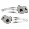 Haarspeld Klikklak 5cm - Vogel - Glitter - Zilver - 2 Stuks