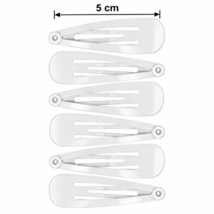 klikklak-haarspeldjes-wit-6stuks-van-Haarsoires Klikklak Haarspeldjes 5cm - Effen - Wit - 6 Stuks