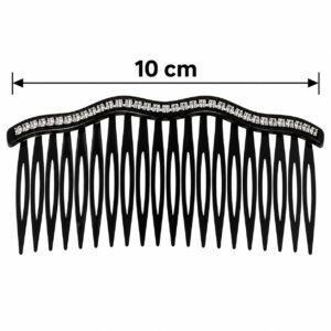 Sierkam 10cm - Strass Steentjes - Grove Tanden - Zwart