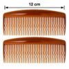 Opsteekkammen 12cm - Fijne Tanden - Bruin - 2 Stuks