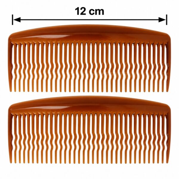 Opsteekkammen 12cm - Fijne Tanden - Bruin - 2 Stuks