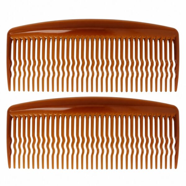 Opsteekkammen 12cm - Fijne Tanden - Bruin - 2 Stuks