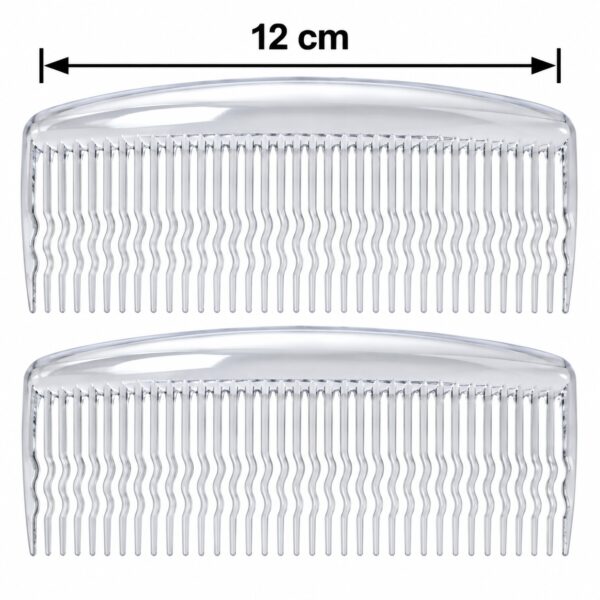Opsteekkammen 12cm - Fijne Tanden - Transparant - 2 Stuks