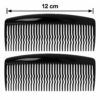 Opsteekkammen 12cm - Fijne Tanden - Zwart - 2 Stuks