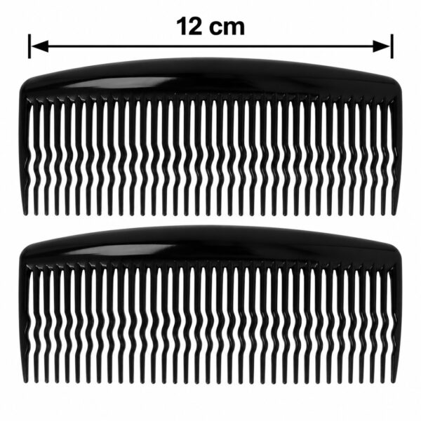 Opsteekkammen 12cm - Fijne Tanden - Zwart - 2 Stuks