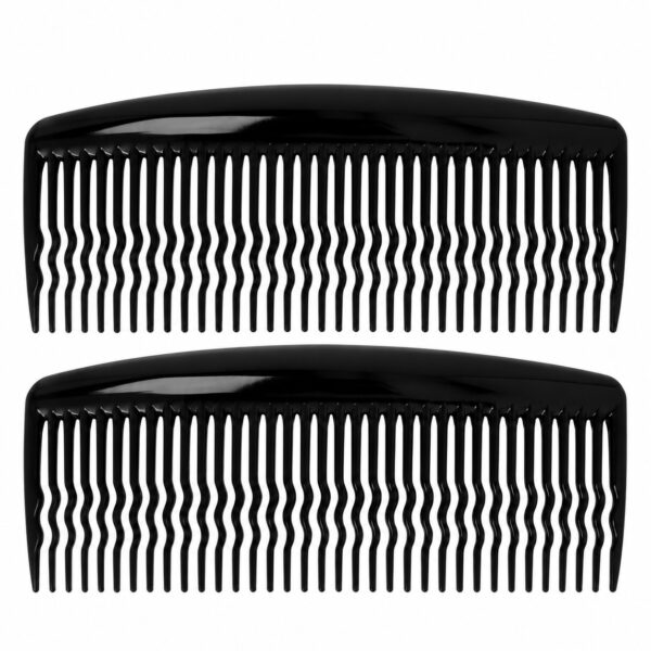 Opsteekkammen 12cm - Fijne Tanden - Zwart - 2 Stuks