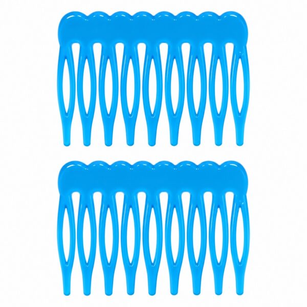 opsteekkammen-4cm-blauw-van-Haarsoires Opsteekkammen 4cm - Grove Tanden - Blauw - 2 Stuks