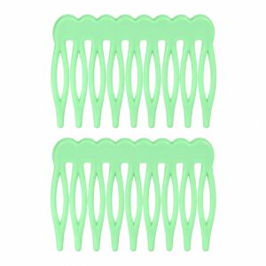 Opsteekkammen 4cm - Grove Tanden - Groen - 2 Stuks