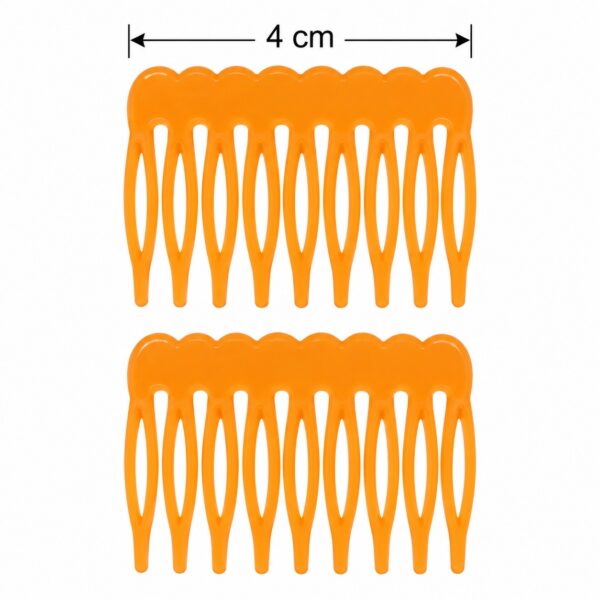 opsteekkammen-4cm-oranje-van-Haarsoires Opsteekkammen 4cm - Grove Tanden - Oranje - 2 Stuks