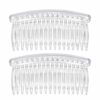 Opsteekkammen 7cm – Grove Tanden – Transparant – 2 Stuks