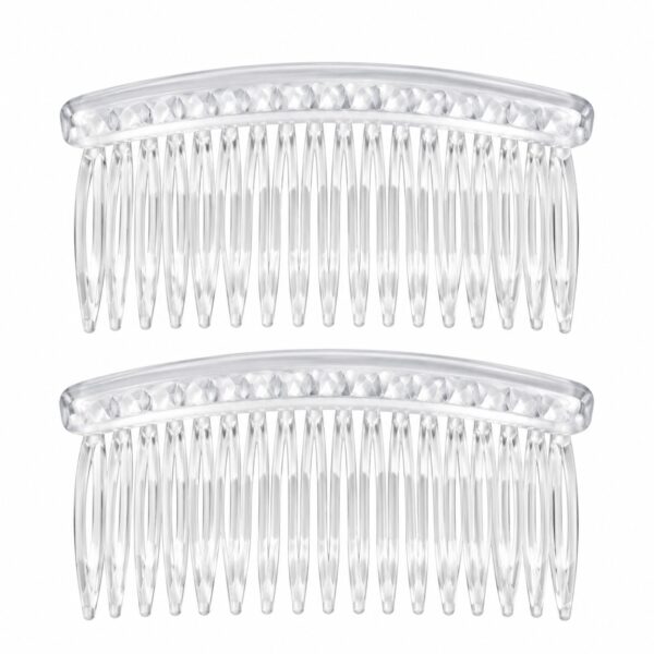 Opsteekkammen 7cm – Grove Tanden – Transparant – 2 Stuks