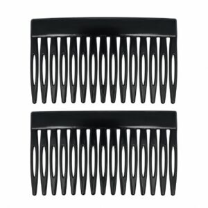 Opsteekkammen 7cm - Grove Tanden - Zwart - 2 Stuks