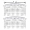 Opsteekkammen 7cm – Grove Tanden – Transparant – 2 Stuks