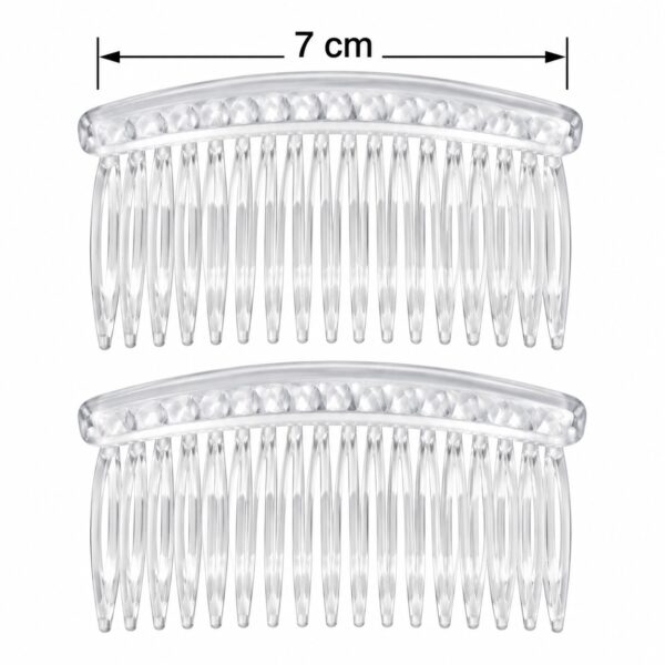 Opsteekkammen 7cm – Grove Tanden – Transparant – 2 Stuks