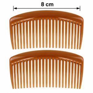 opsteekkammen-8cm-fijne-tanden-bruin-2stuks-van-Haarsoires Opsteekkammen 8cm - Fijne Tanden - Bruin - 2 Stuks