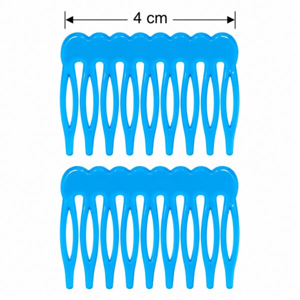 opsteekkammen-blauw-van-Haarsoires Opsteekkammen 4cm - Grove Tanden - Blauw - 2 Stuks