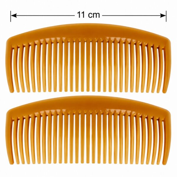 opsteekkammen-fijne-tanden-bruin-van-Haarsoires Opsteekkammen 11cm - Fijne Tanden - Bruin - 2 Stuks