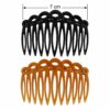 opsteekkammen-golfvorm-bruin-zwart-van-Haarsoires Opsteekkammen 7cm - Golfvorm - Grove Tanden - Zwart Bruin - 2 Stuks