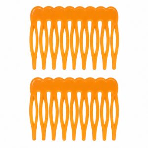 Opsteekkammen 4cm - Grove Tanden - Oranje - 2 Stuks
