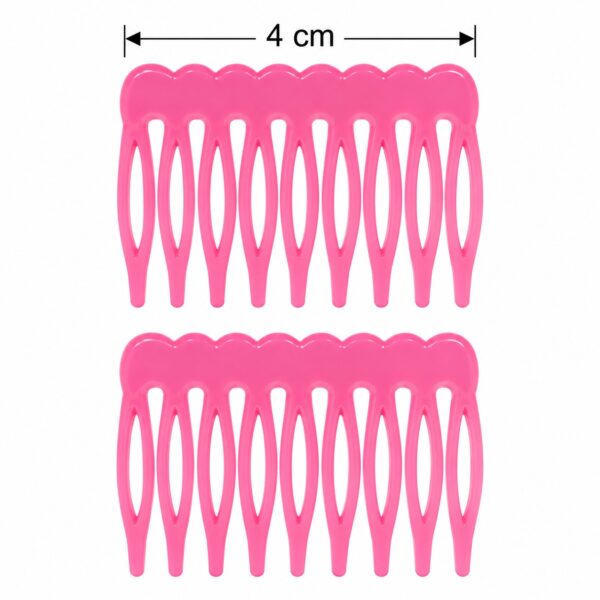 opsteekkammen-roze-van-Haarsoires Opsteekkammen 4cm - Grove Tanden - Roze - 2 Stuks