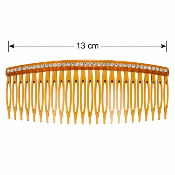 sierkam-13cm-strass-steentjes-bruin-van-Haarsoires Sierkam 13cm - Strass Steentjes - Grove Tanden - Bruin