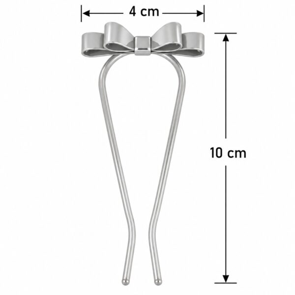 sierkam-4cmx10cm-strikje-metaal-zilver-van-Haarsoires Sierkam 4x10cm - Strikje - Metaal - Zilver