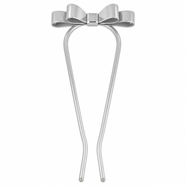 sierkam-4cmx10cm-strikje-zilver-van-Haarsoires Sierkam 4x10cm - Strikje - Metaal - Zilver