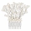sierkam-6cm-parelkralen-wit-zilver-van-Haarsoires Sierkam 6cm - Parelkralen - Wit Zilver