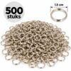 sleutelringen-1,5cm-zilver-500-stuks-van-Haarsoires DIY Sleutelringen 1,5cm – Sleutelhangers – Metaal – Zilver – 500 Stuks