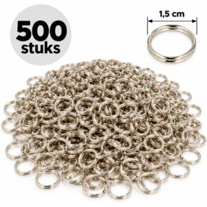 DIY Sleutelringen 1,5cm – Sleutelhangers – Metaal – Zilver – 500 Stuks