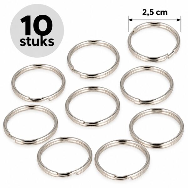 sleutelringen-2,5cm-zilver-10-stuks-van-Haarsoires DIY Sleutelringen 2,5cm – Sleutelhangers – Metaal – Zilver – 10 Stuks