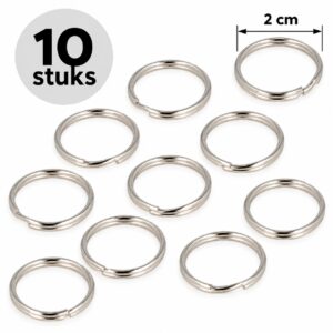 sleutelringen-2cm-zilver-10-stuks-van-Haarsoires DIY Sleutelringen 2cm – Sleutelhangers – Metaal – Zilver – 10 Stuks