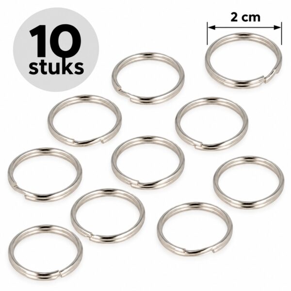 DIY Sleutelringen 2cm – Sleutelhangers – Metaal – Zilver – 10 Stuks